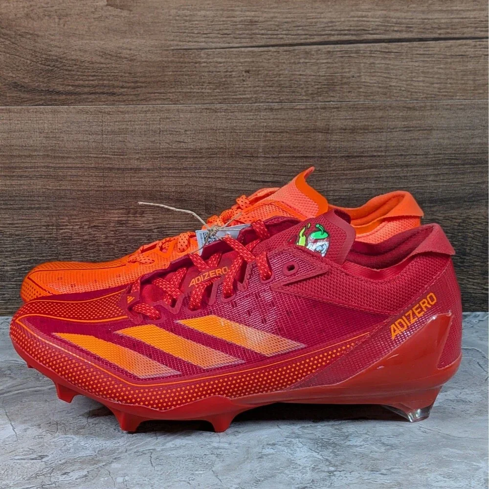 Adidas Adizero Electric Snack Attack Men's 8 Chili Red Orange Cleats IE4402